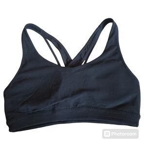 Athleta Transcendent Black Sports Bra Size M EUC